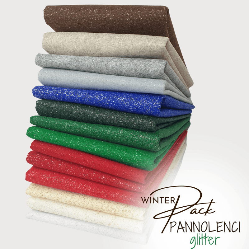 WINTER PACK PANNOLENCI GLITTER - 14 pezzi 45 x 45 cm