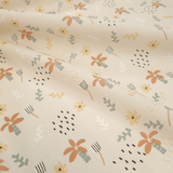 Tissu coton H 150 cm - CHOUETTES/MOUTARDE