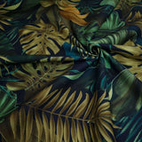 Tissu Digital Canvas - FEUILLES TROPICALES FOND NOIR H 140 cm