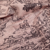 Tissu Toile de Jouy H 280 cm - ANTHRACITE/VIEUX ROSE