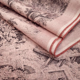 Tissu Toile de Jouy H 280 cm - ANTHRACITE/VIEUX ROSE