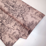 Tissu Toile de Jouy H 280 cm - ANTHRACITE/VIEUX ROSE