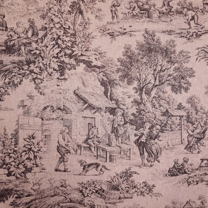 Toile de Jouy-Stoff H 280 cm – ANTHRAZIT/ALTROSA