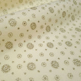 Pannolenci H 155 cm - FLEURS CRÈME ET CERCLES DORÉS