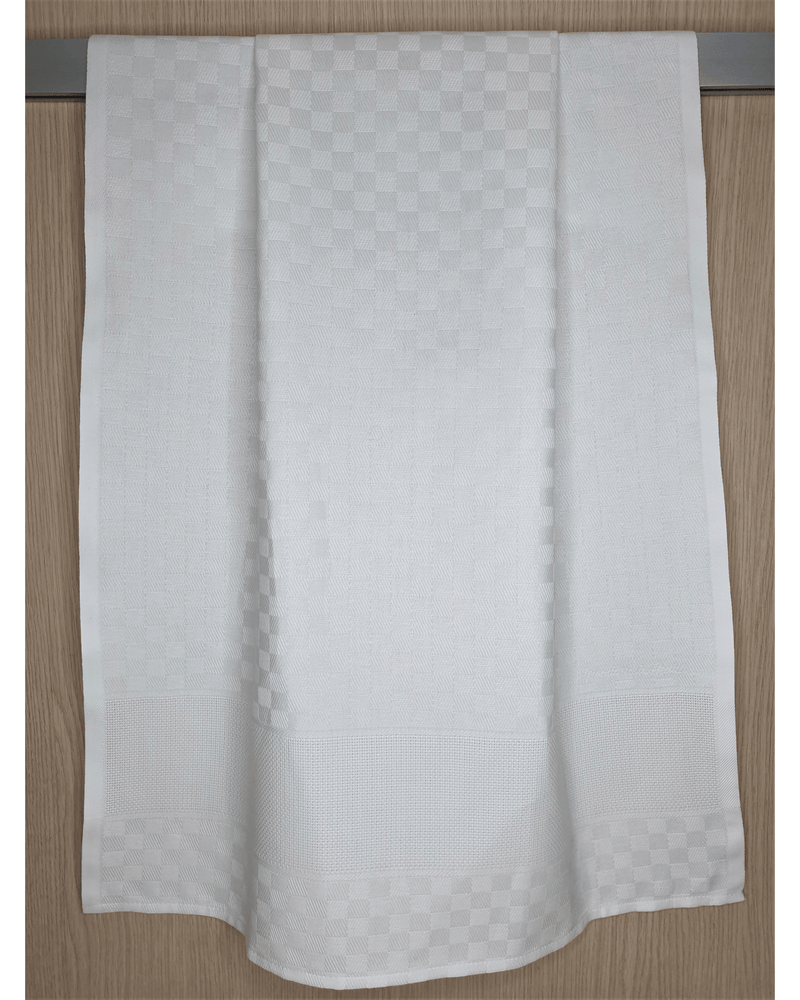 Torchon broderie pur coton - CARRÉ BLANC