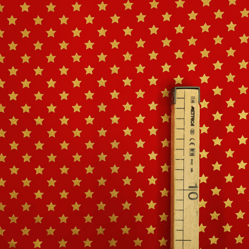 Cotone Natale H 140 cm - STELLE GRANDI ORO/ROSSO