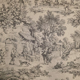 Tissu Toile de Jouy H 280 cm - ANTHRACITE/BEIGE