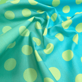 Cotone Americano H 110 cm - POIS SFUMATO VERDE/AZZURRO