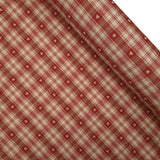 Tissu tyrolien H 140 cm - CADRE TYROLIEN AVEC PETITS COEURS/ROUGE