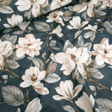 Tissu sans repassage MAGNOLIE FOND SAGE FONCÉ - H 160 cm