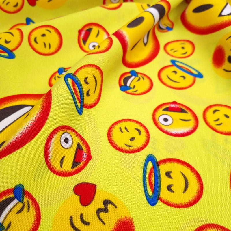 Tissu Polyester - EMOJI H 150 cm