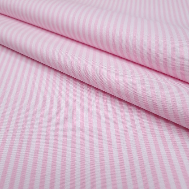 Baumwoll-POPELINE-Stoff H 150 cm – ROSA STREIFEN