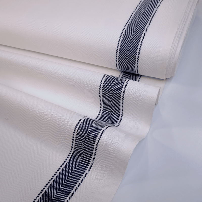 Fischgräten-Geschirrtuchstoff, H 60 cm – MARINO STRIPE WHITE