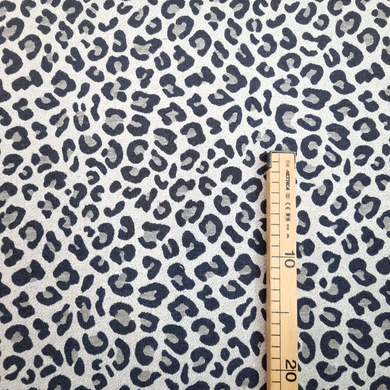 Jacquard-Möbelstoff H 140 cm – LEOPARD DENIM