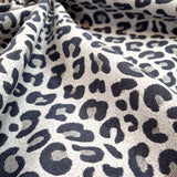 Tissu d'ameublement Jacquard H 140 cm - LEOPARD DENIM