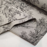 Tessuto Toile de Jouy H 280 cm - ANTRACITE/GRIGIO