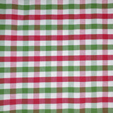 Tissu coton - CARRÉ ROUGE VIF/VERT PRAIRIE - coupe minimum ou multiples de 25 x 180 cm