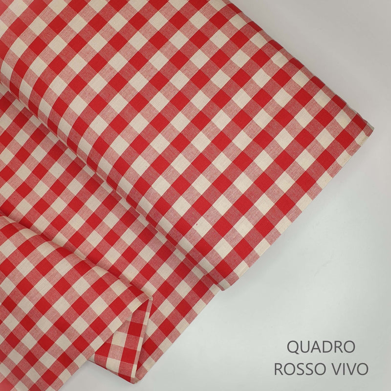 Collezione "Riga, quadretto e unito" H 180 cm - ROSSO VIVO