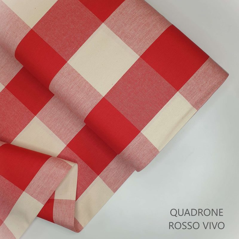 Collezione "Riga, quadretto e unito" H 180 cm - ROSSO VIVO