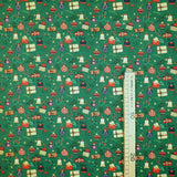 Cotone Natale H 140 cm - FANTASIA NATALIZIA FONDO VERDE