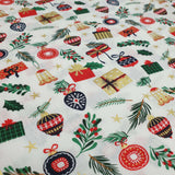 Coton de Noël - CHRISTMAS FANTASY FOND BLANC - coupe minimum ou multiples de 25 x 140 cm