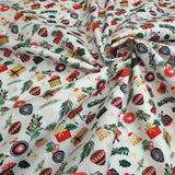 Coton de Noël - CHRISTMAS FANTASY FOND BLANC - coupe minimum ou multiples de 25 x 140 cm