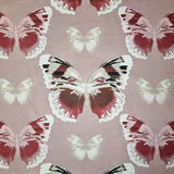 Fond numérique Panama en coton - PAPILLONS ROSE VIEUX - coupe minimum ou multiples de 25 x 280 cm