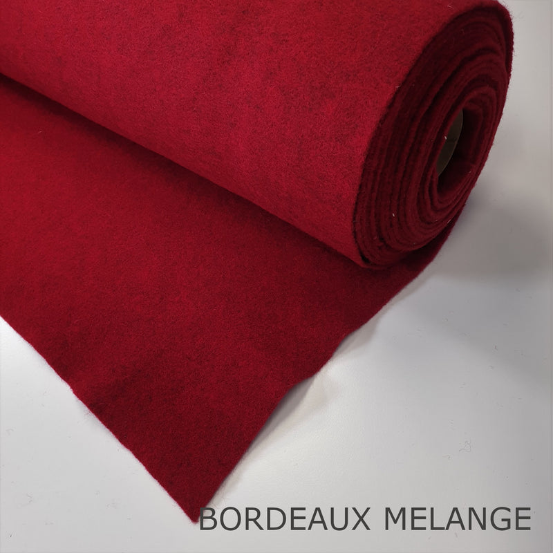 Feutre de laine rouge - coupe minimum ou multiples de 25 x 150 cm