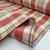 Tissu coton fil teint H 180 cm - CARREAUX ROUGE/VERT