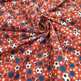 Tissu coton - BOULES ROUGES - coupe minimum ou multiples de 25 x 150 cm