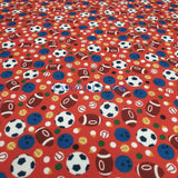 Tissu coton - BOULES ROUGES - coupe minimum ou multiples de 25 x 150 cm