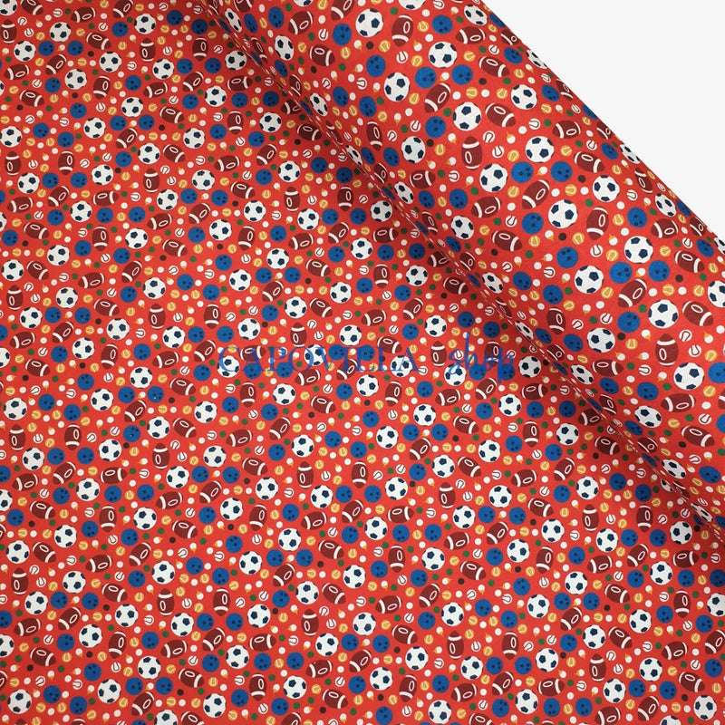 Tissu coton - BOULES ROUGES - coupe minimum ou multiples de 25 x 150 cm