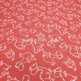 Tissu coton - DRAGONS FOND ROUGE - coupe minimum ou multiples de 25 x 150 cm