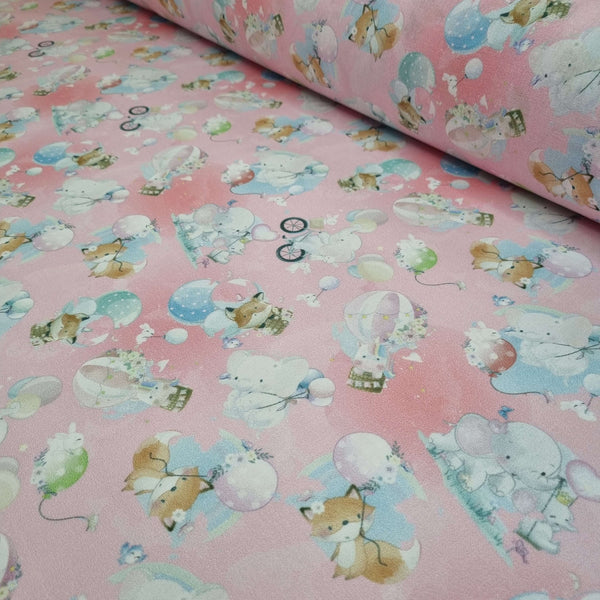 Tissu coton - PRINTEMPS ROSE H 150 cm