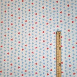 Tissu coton - COEURS BLEU H 150 cm