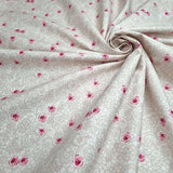 Satin de coton DENTELLES ET ROSES - H 150 cm