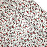 Rasatello di cotone H 150 cm - ROSELLINE ROSSE