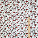 Satin de coton ROSES ROUGES - H 150 cm