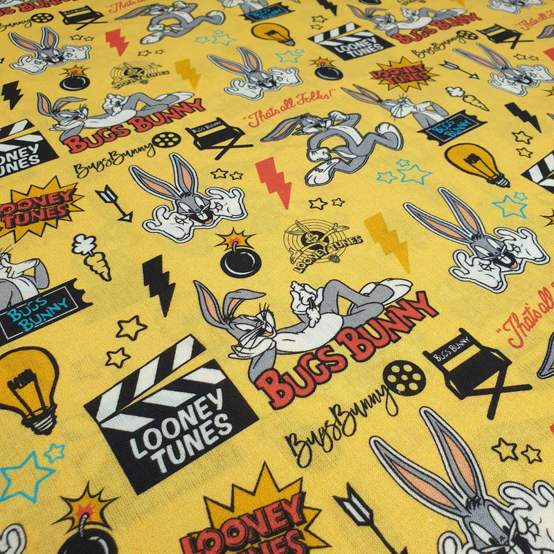 Baby-Baumwolle mit Digitaldruck – BUGS BUNNY – Mindestzuschnitt oder Vielfaches von 25 x 150 cm