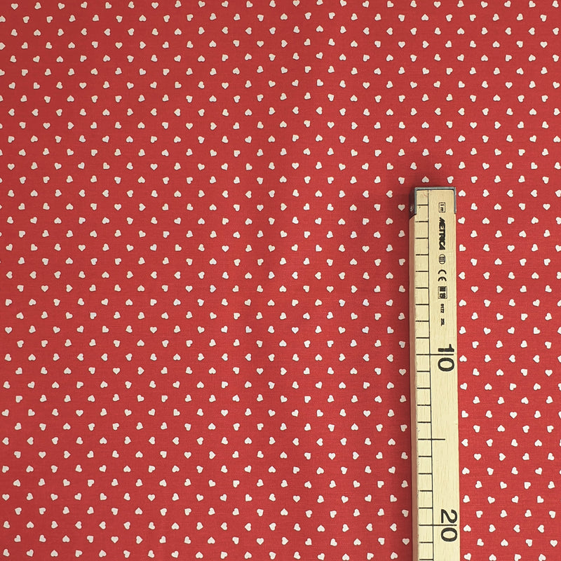 Cotone Bambino H 290 cm - CUORICINI BIANCHI/ROSSO