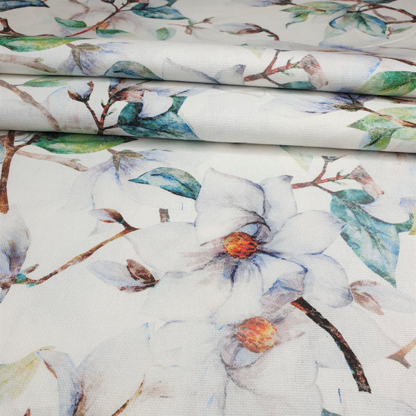 Fond numérique Panama coton - SUMMER MAGNOLIA - coupe minimum ou multiples de 25 x 280 cm