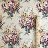 Fonds Digital Panama Coton H 2980 cm - FLEURS BOURGOGNE ET JAUNES