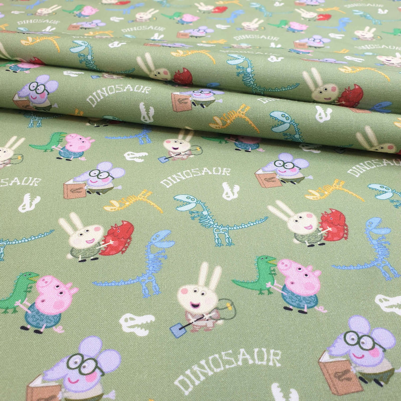 Kinderbaumwolle – PEPPA PIG DINO – Mindestschnitt oder Vielfaches von 25 x 145 cm