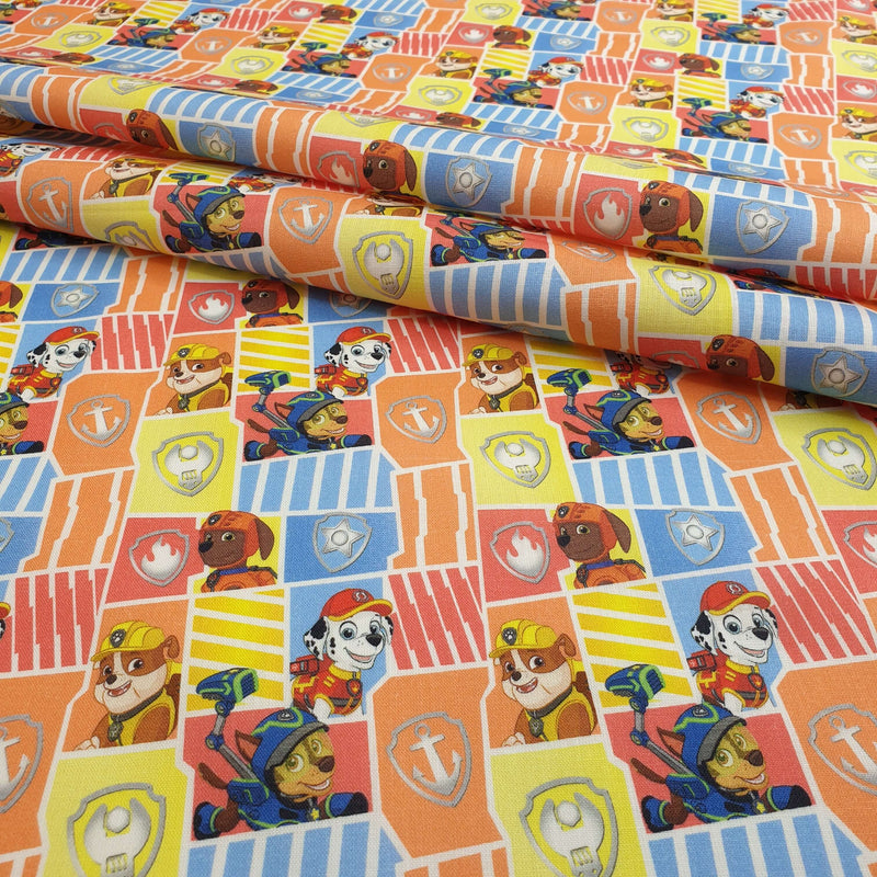 Cotton Child - PAW PATROL COMIC - coupe minimum ou multiples de 25 x 145 cm