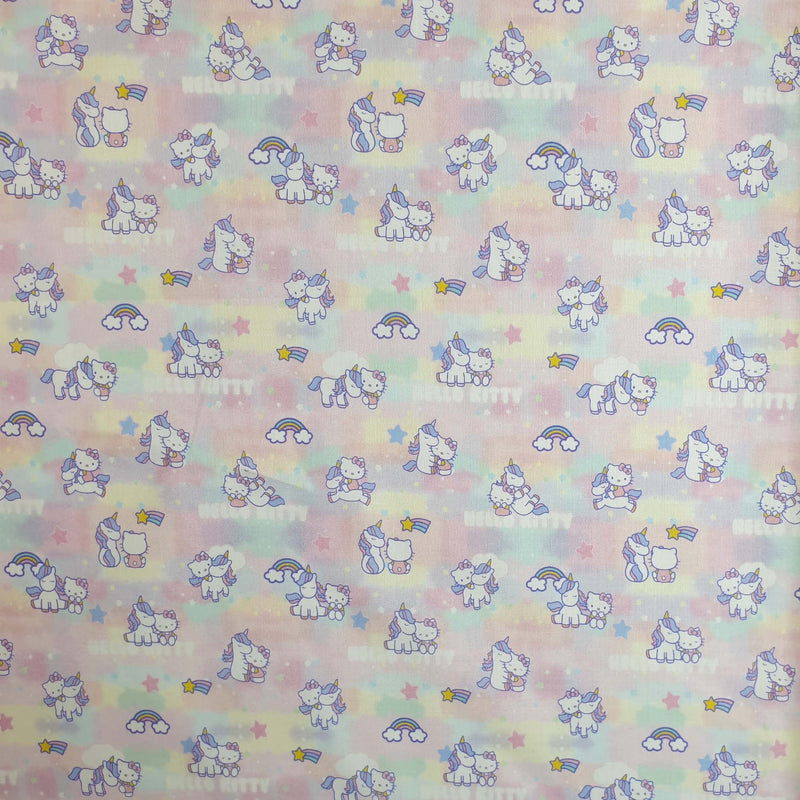 Kinderbaumwolle – HELLO KITTY UNICORN – Mindestschnitt oder Vielfaches von 25 x 145 cm