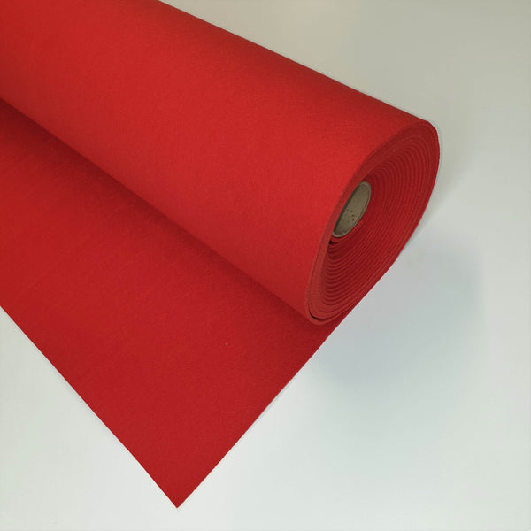 3 mm Polyesterfilz – Rot – Mindestzuschnitt oder Vielfaches von 25 x 110 cm