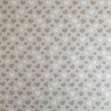 Coton Enfant - COEURS BEIGE - coupe minimum ou multiples de 25 x 290 cm