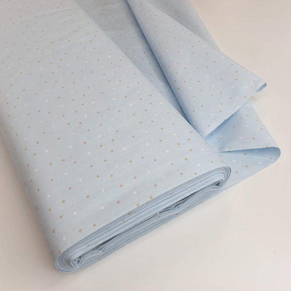 Coton Enfant - POLKA POLKA FOND BLEU - coupe minimum ou multiples de 25 x 290 cm