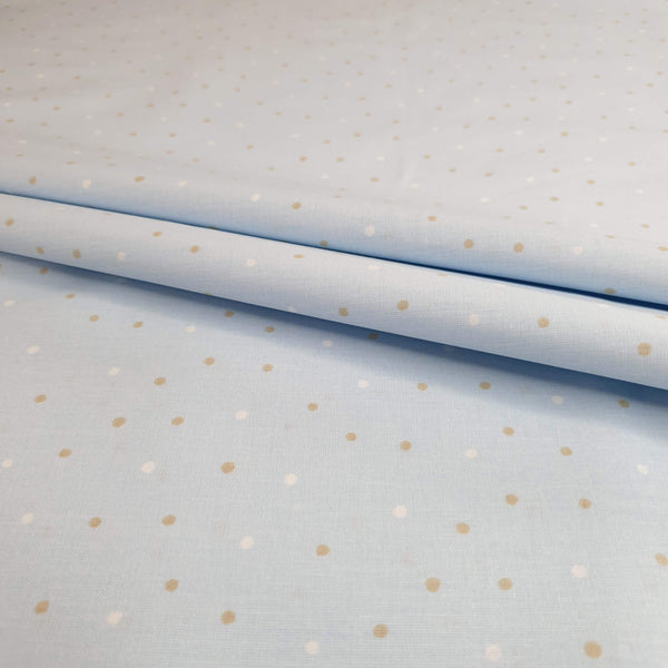 Coton Enfant - POLKA POLKA FOND BLEU - coupe minimum ou multiples de 25 x 290 cm