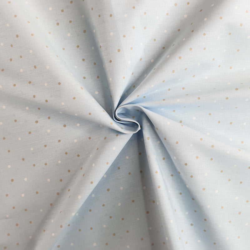 Coton Enfant - POLKA POLKA FOND BLEU - coupe minimum ou multiples de 25 x 290 cm